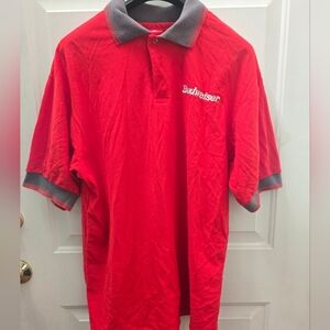Budweiser Logo Red and Gray Polo Shirt, SZ L